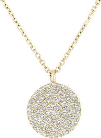 Jewelco London 9ct Gold Round 20pts Diamond Halo Pendant Necklace 16 inch - DP1AXL637Y
