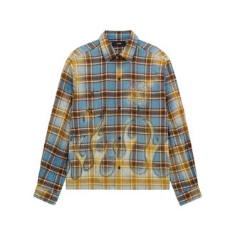 Amiri Heren, Overhemden, Blauw, Maat: XL Flanel