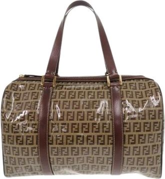 Fendi Pre-owned Handbags, female, Beige, Size: ONE SIZE Pre-owned Boston Bag