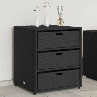 vidaXL Armario De Almacenaje De Jard&iacute;n Rat&aacute;n Pe Negro 55x59x69 Cm Vidaxl