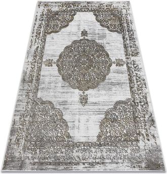 RugsX Rugsx - Alfombra Lira E1468 Roset&oacute;n, Estructural, Moderna, Glamour - Gris / Dorado Grey 120x170 Cm