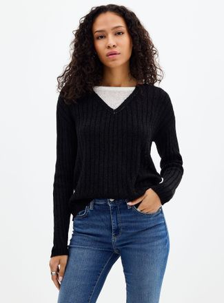 Contemporaine Womens Natural texture overlaid effect sweater