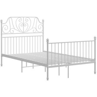vidaXL Bed Frame without Mattress White Metal 120x200 cm Vidaxl