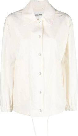 Jil Sander Logo Jacket - Dames - Zomerjassen - Beige - M - Katoen - Jassen