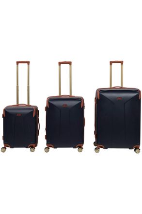 Novel Reisekofferset, Dunkelblau, Metall, Kunststoff, Textil, 3-teilig, 30x75x49 cm, Bsci, Zahlenschloss, 360&deg;-Rollensystem, Tragehenkel, verstellbarer Schu