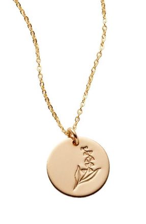 Made by Mary May Birth Flower Necklace in Gold Filled at Nordstrom, Size Medium