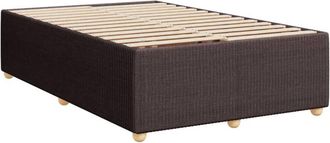 vidaXL Estructura De Cama Sin Colch&oacute;n Tela Marr&oacute;n Oscuro 120x200 Cm Vidaxl