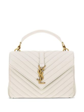Saint Laurent Medium College leren crossbodytas - Beige