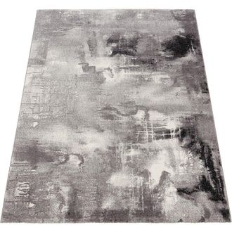 Paco Home Tappeto Dal Design Moderno e Motivo Tela Effetto M&eacute;lange - Grigio, Nero, Bianco 200x290 cm - Paco Home