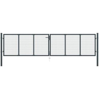 vidaXL Vidaxl - Cancello per Giardino in Acciaio Zincato 400x125cm Grigio