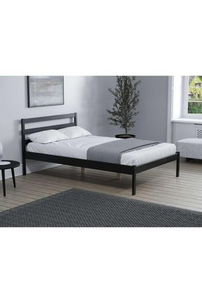 Birlea Luka Wooden Brown Bed Frame in Black | Size: Small Double