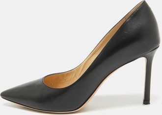Jimmy Choo London Black Leather Romy Pumps