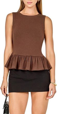 endless rose Knit Peplum Tank in Brown at Nordstrom, Size X-Small