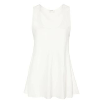 Christophe Lemaire Tops, Dames, Wit, S, Satijn, Bias Cut Tank Top