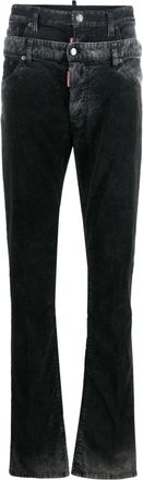 Dsquared2 layered mid-rise straight-leg jeans - men - Cotton/Cotton/Elastane - 48 - Black