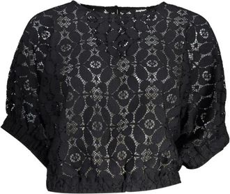 Desigual Zwart Batwing Mouwen Dames Blouse - Dames - Blouses - Zwart - L - Polyester - Overhemden