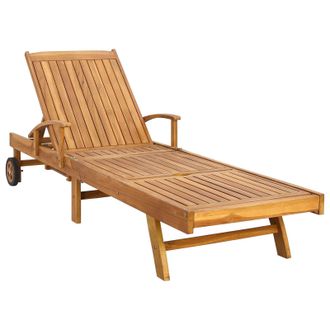 vidaXL Tumbona 1-persona Marr&oacute;n Madera De Teca Maciza Vidaxl