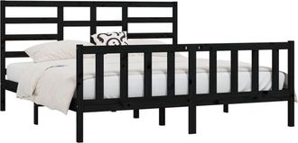 vidaXL Vidaxl - Bed Frame without Mattress Black 200x200 cm Solid Wood Pine