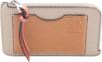 Loewe Pre-owned Anagram Leder Kaarthouder - Dames - Vintage Accessoires - Beige - ONE Size - Leer - Vintage