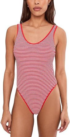Seafolly Club House Retro One-Piece Womens Swimsuits One Piece Flame : AUS 18 (US Womens 14), Elastane/Nylon