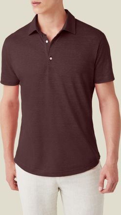 Luca Faloni Chocolate Brown Linen Jersey Elba Polo