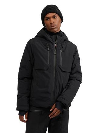 Pajar Elias Mixed Media Ski Jacket with Fixed Hood in Black at Nordstrom, Size Medium