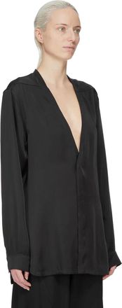 Rick Owens Womens Chemise Larry Shirt Noire Black Blouses