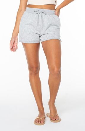 Roxy New Wave Cotton Blend Drawstring Shorts in Heather Grey at Nordstrom, Size Xx-Large