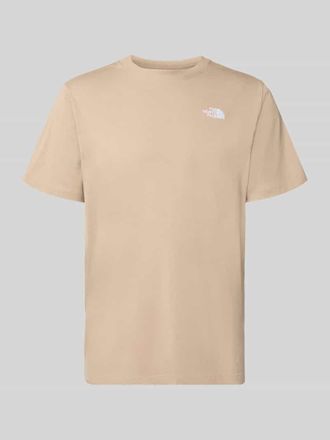 The North Face T-Shirt mit Label-Stitching und Rundhalsausschnitt in Taupe, Gr&ouml;&szlig;e XXL