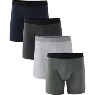 Pact Everyday Extended Boxer Brief 4-Pack Made With Organic Cotton in Classic Neutrals at Nordstrom, Size X-Large