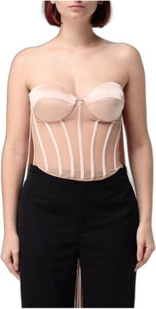 Elisabetta Franchi Corsetto stile bustier senza spalline - - Tops - Donna - Beige - M