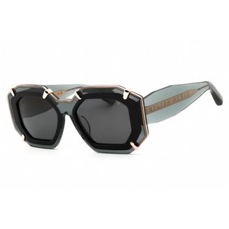 Philipp Plein Ladies Grey Oval Sunglasses SPP098V