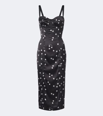 Dolce & Gabbana Printed satin bustier dress