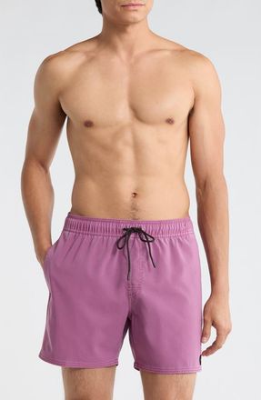 Rvca Pigment-Dyed Elastic Waist Shorts in Rose Shadow at Nordstrom Rack, Size Medium