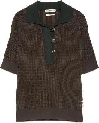 J.W.Anderson Waffle-knit Short-sleeve Polo Shirt