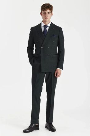 PAUL ANDREW 2 Piece Suit Prince Of Wales Checked Double Breasted