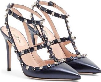 Valentino Garavani Rockstud Pump in Navy at Nordstrom, Size 5.5Us
