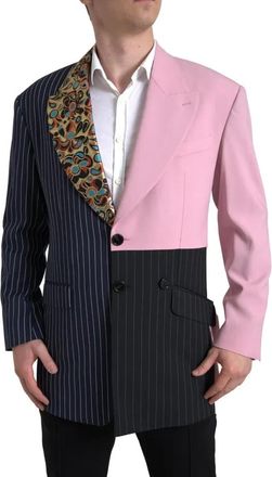 Dolce & Gabbana Multicolor Patchwork Single Breasted Mens Blazer (Pre-Owned)