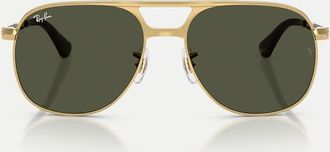 Ray-Ban occhiali da sole squadrati Bill Max con lenti verdi in arista-Oro