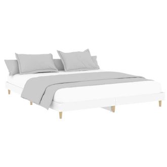 vidaXL Bed Frame without Mattress White 200x200 cm Engineered Wood Vidaxl