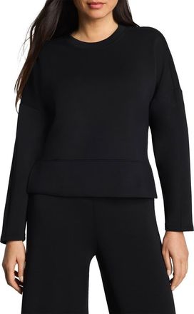 Spanx Air Essentials Tunic Sweatshirt in Very Black at Nordstrom, Size X-Large