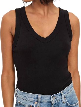 Michael Stars Womens Maya V Neck Tank Top In Black