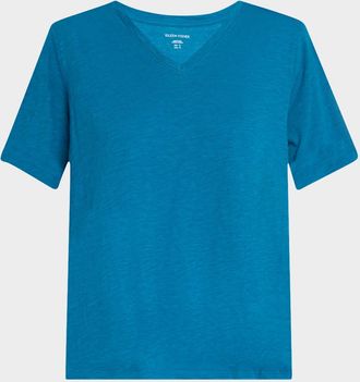 Eileen Fisher Slubby Organic Cotton Jersey Tee