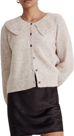 Madewell Pointelle Collar Cardigan Sweater in Oat at Nordstrom, Size Small