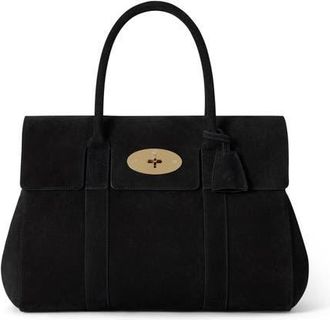 Mulberry Bayswater Satchel in Black Suede at Nordstrom