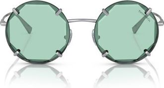 Tiffany & Co. 54mm Round Sunglasses in Silver /Light Azure at Nordstrom