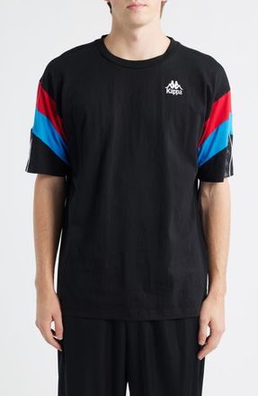 Kappa 222 Banda Otto Colorblock T-Shirt in Black - Red Racing - Blue Sea at Nordstrom, Size Xx-Large