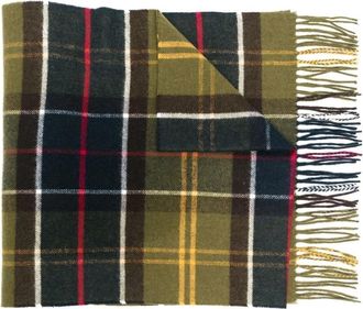 Barbour Gebreide Geruite Sjaal met Franjes - Heren - Wintersjaals - Veelkleurig - ONE Size - Accessoires