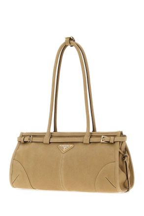 Prada Womens Beige Nabuk Prada Bonnie Shoulder Bag Deserto Borse A Mano