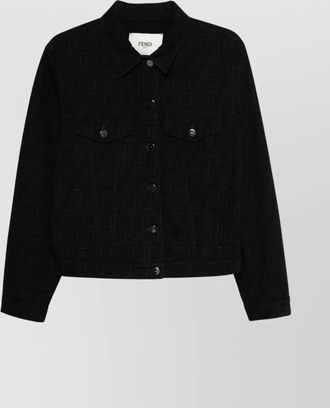 Fendi jacket denim buttoned cuffs